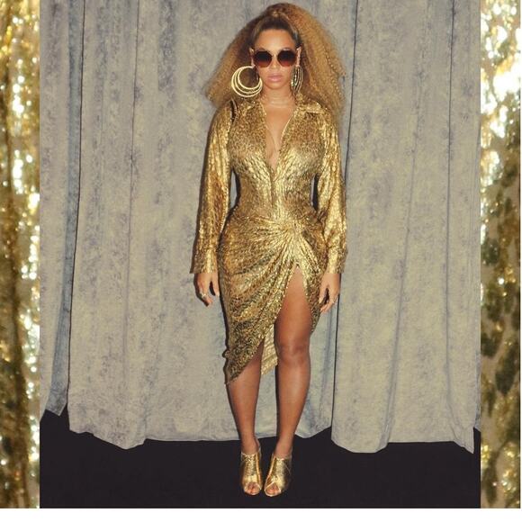 Michael Kors Metallic Gold Silk Cheetah Fil Coupe Draped Sarong Skirt Size 8 - Picture 10 of 10